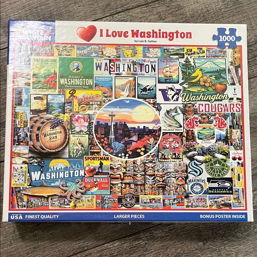 White mountain I love Washington puzzle